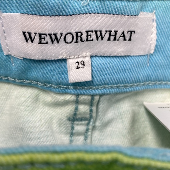 WEWOREWHAT REVOLVE FLARE BELL SHORTS STRETCH DENIM TIE DYE Size 29 NWT - Picture 8 of 13